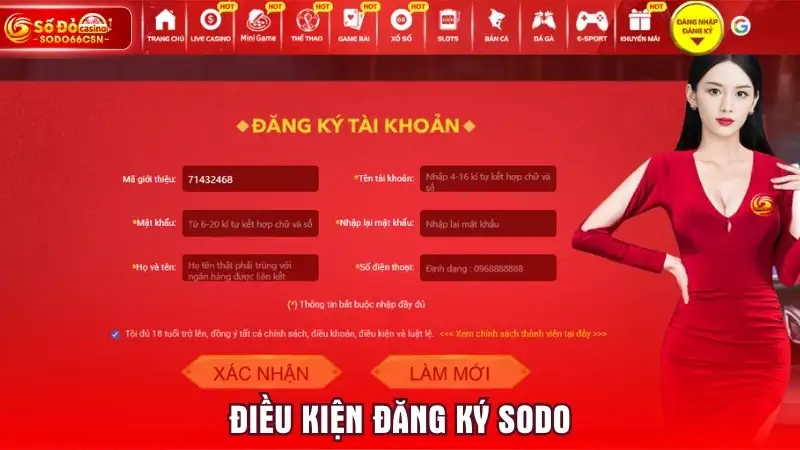 Điều kiện đăng ký SODO