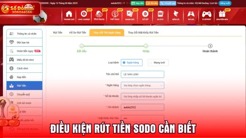 Điều kiện rút tiền SODO cần biết