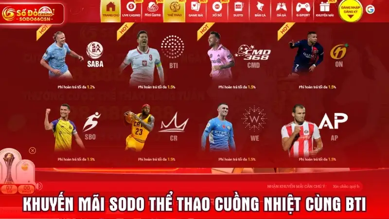 Khuyến mãi SODO thể thao cuồng nhiệt cùng BTi